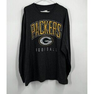 Mens Green Bay Packers 2XL LS Graphic Gray Shirt Team Apparel Football NFL
